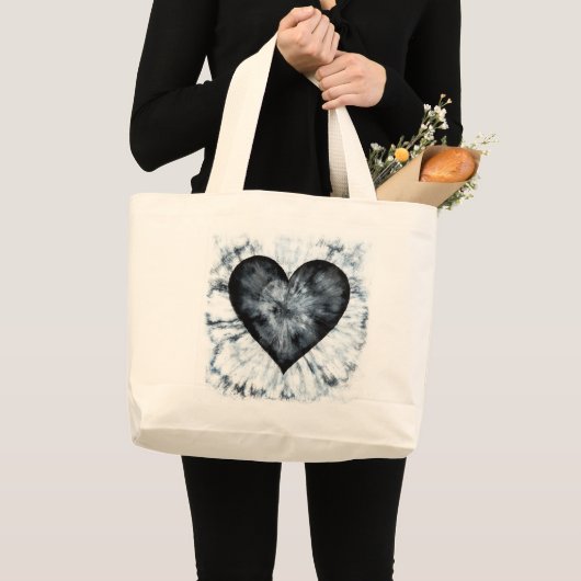 Stropdas-Dye Heart Canvas tas met verborgen boodsc (Voorkant (product))
