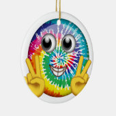 Stropdas-Dye Hippie Emoji Peace Sign Keramisch Ornament (Rechts)