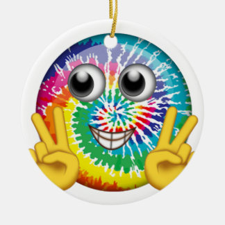 Stropdas-Dye Hippie Emoji Peace Sign Keramisch Ornament