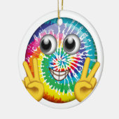 Stropdas-Dye Hippie Emoji Peace Sign Keramisch Ornament (Links)