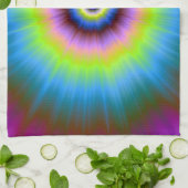 Stropdas-Dye in Blue Pink Yellow Kitchen Towel Theedoek (Gevouwen)