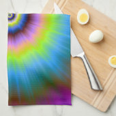 Stropdas-Dye in Blue Pink Yellow Kitchen Towel Theedoek (Quarter Fold)
