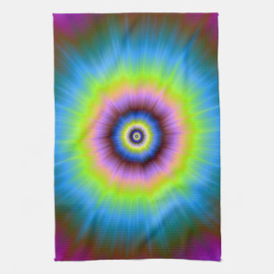 Stropdas-Dye in Blue Pink Yellow Kitchen Towel Theedoek