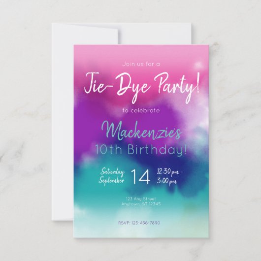 Stropdas-Dye kleurrijke verjaardagsfeestje Kaart (Voorkant)