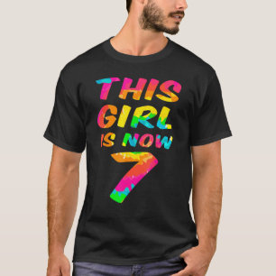 Stropdas-Dye Lettering Meisje Dochter 7e Verjaarda T-shirt