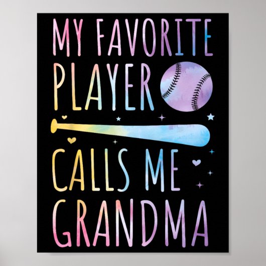 Stropdas-dye Mijn favoriete speler noemt me oma Ba Poster (Voorkant)