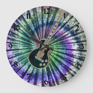 Stropdas-Dye Musici Electric Guitar Clock + Nummer Grote Klok