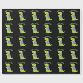 Stropdas-dye-nosaur Funny Dinosaur Pun Dark BG Cadeaupapier (Vlak)