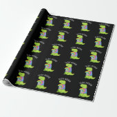 Stropdas-dye-nosaur Funny Dinosaur Pun Dark BG Cadeaupapier (Uitgerold)