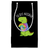 Stropdas-dye-nosaur Funny Dinosaur Pun Dark BG Klein Cadeauzakje (Voorkant)