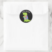 Stropdas-dye-nosaur Funny Dinosaur Pun Dark BG Ronde Sticker (Tas)