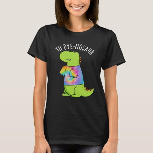 Stropdas-dye-nosaur Funny Dinosaur Pun Dark BG T-shirt (Voorkant)
