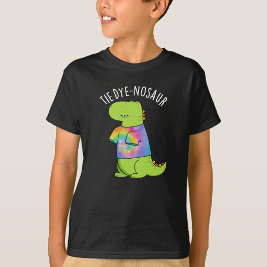Stropdas-dye-nosaur Funny Dinosaur Pun Dark BG T-shirt (Voorkant)