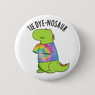 Stropdas-dye-nosaur Funny Dinosaur Pun Ronde Button 5,7 Cm