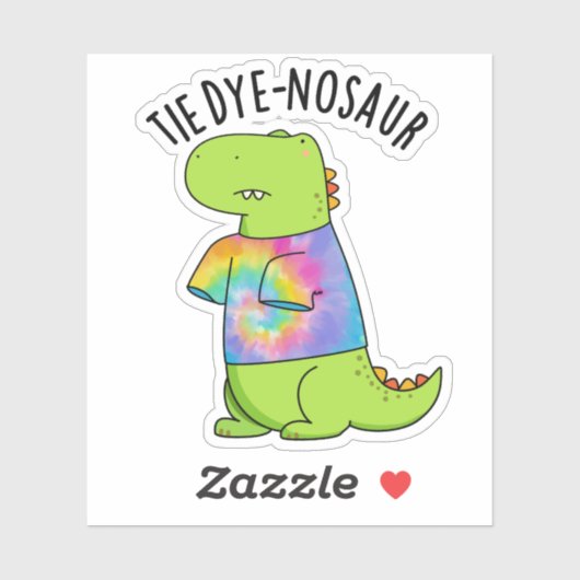 Stropdas-dye-nosaur Funny Dinosaur Pun Sticker (Vel)