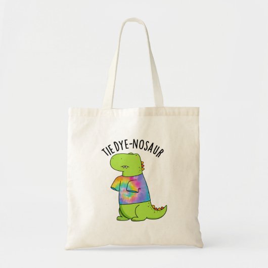 Stropdas-dye-nosaur Funny Dinosaur Pun Tote Bag (Voorkant)