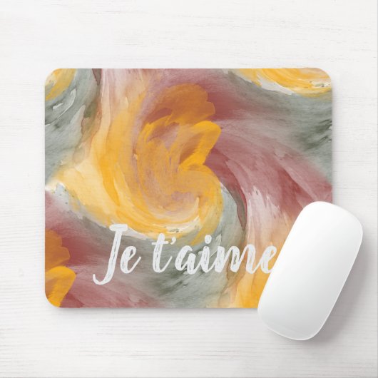 Stropdas-Dye Oranje Groene Painterly Waterverf in  Muismat (Met muis)