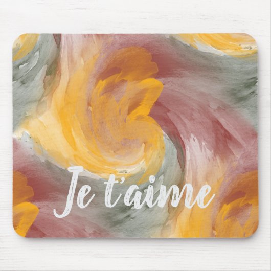 Stropdas-Dye Oranje Groene Painterly Waterverf in Muismat (Voorkant)