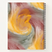 Stropdas-Dye Oranje Groene Painterly Waterverf in  Notitieboek (Achterkant)