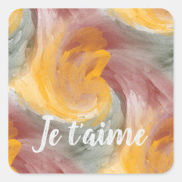 Stropdas-Dye Oranje Groene Painterly Waterverf in  Vierkante Sticker