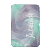 Stropdas-Dye Paarse Green Painterly Waterverf in L Badmat (Voorkant Verticaal)