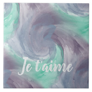 Stropdas-Dye Paarse Green Painterly Waterverf in L Tegeltje