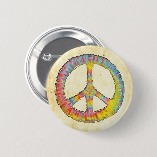 Stropdas-Dye Peace 713 Ronde Button 5,7 Cm (Voorkant /achterkant)
