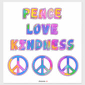 Stropdas-Dye Peace and Love Retro Sticker Blad (Vel)