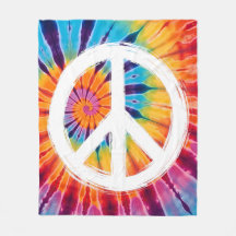 Stropdas-Dye Peace Fleece Deken