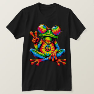 Stropdas-Dye Peace Frog Vredesteken Hippie T-shirt