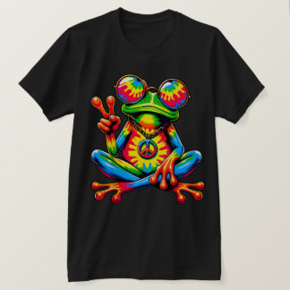 Stropdas-Dye Peace Frog Vredesteken Hippie T-shirt