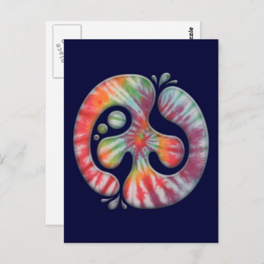 Stropdas-Dye Peace-pil Briefkaart (Voorkant / Achterkant)