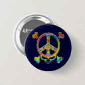 Stropdas-Dye Peace Pirate Ronde Button 5,7 Cm (Voorkant /achterkant)