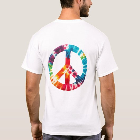 Stropdas-Dye Peace Sign Retro Style T-shirt (Achterkant)