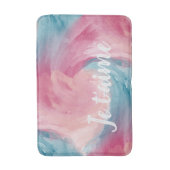 Stropdas-Dye Pink en Blue Painterly Waterverf in L Badmat (Voorkant Verticaal)