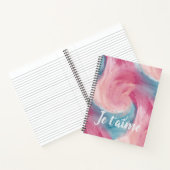 Stropdas-Dye Pink en Blue Painterly Waterverf in L Notitieboek (Binnen)