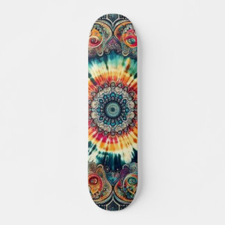 Stropdas-Dye Psychedelic Circles Skateboard