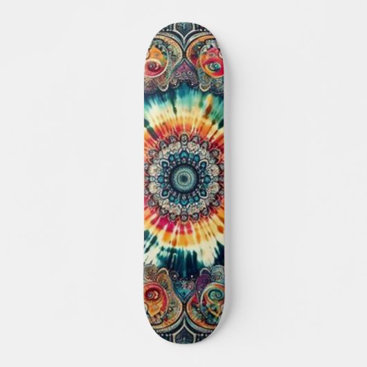 Stropdas-Dye Psychedelic Circles Skateboard (Voorkant)