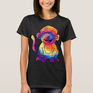 Stropdas-Dye Psychedelische Chimpansee Aap Wildlif T-shirt