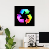 Stropdas-Dye Recycling Symbol Poster (Thuiskantoor)