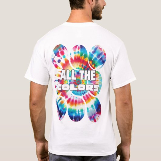 Stropdas-Dye Retro Funky Kleuren T-shirt (Achterkant)