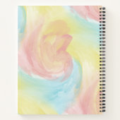 Stropdas-Dye Retro Pastel Painterly Waterverf in L Notitieboek (Achterkant)