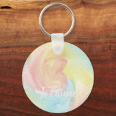 Stropdas-Dye Retro Pastel Painterly Waterverf in L Sleutelhanger (Voorkant)