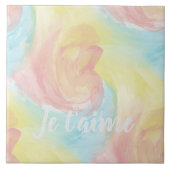 Stropdas-Dye Retro Pastel Painterly Waterverf in L Tegeltje (Voorkant)