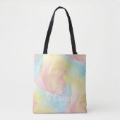 Stropdas-Dye Retro Pastel Painterly Waterverf in L Tote Bag (Voorkant)