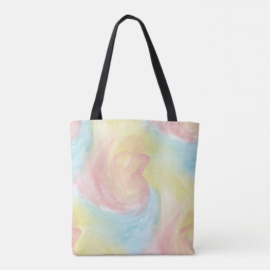 Stropdas-Dye Retro Pastel Painterly Waterverf in L Tote Bag (Achterkant)