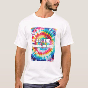 Stropdas-Dye Retro Regenboog Kleuren T-shirt