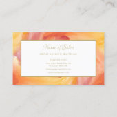 Stropdas-Dye Rood Sinaasappel Painterly Waterverf  Visitekaartje (Achterkant)