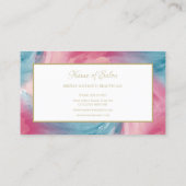 Stropdas-Dye Roze Blauw Painterly Waterverf Boutiq Visitekaartje (Achterkant)