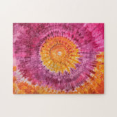 Stropdas-Dye Roze en Sinaasappel Swirl Legpuzzel (Horizontaal)